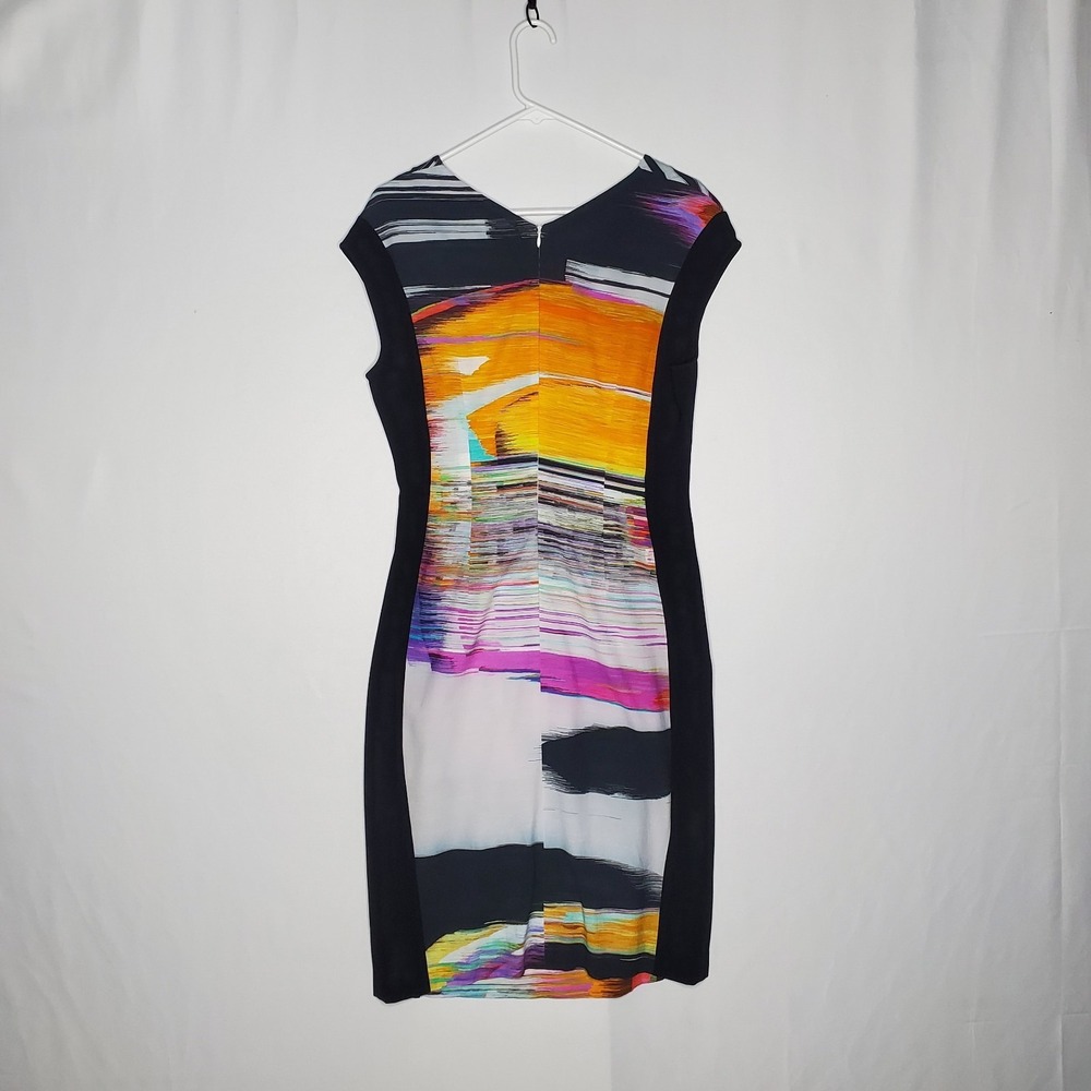 Escada Dress 42 Medium Multicolor Panel Sheath Designer Office Career Vtg Y2K - Picture 2 of 8